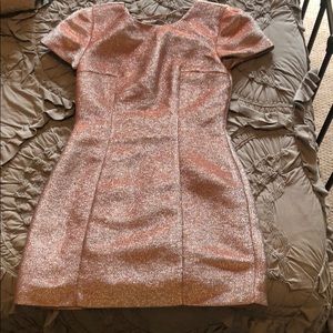 Express Metallic Rose gold mini dress